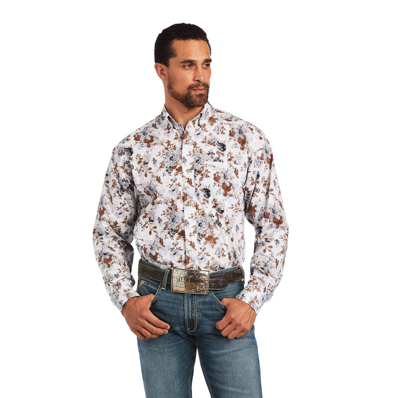 Ariat Hemden Herren - Bryant Classic Fit Weiß/Braun ( FKSWT-5862 )